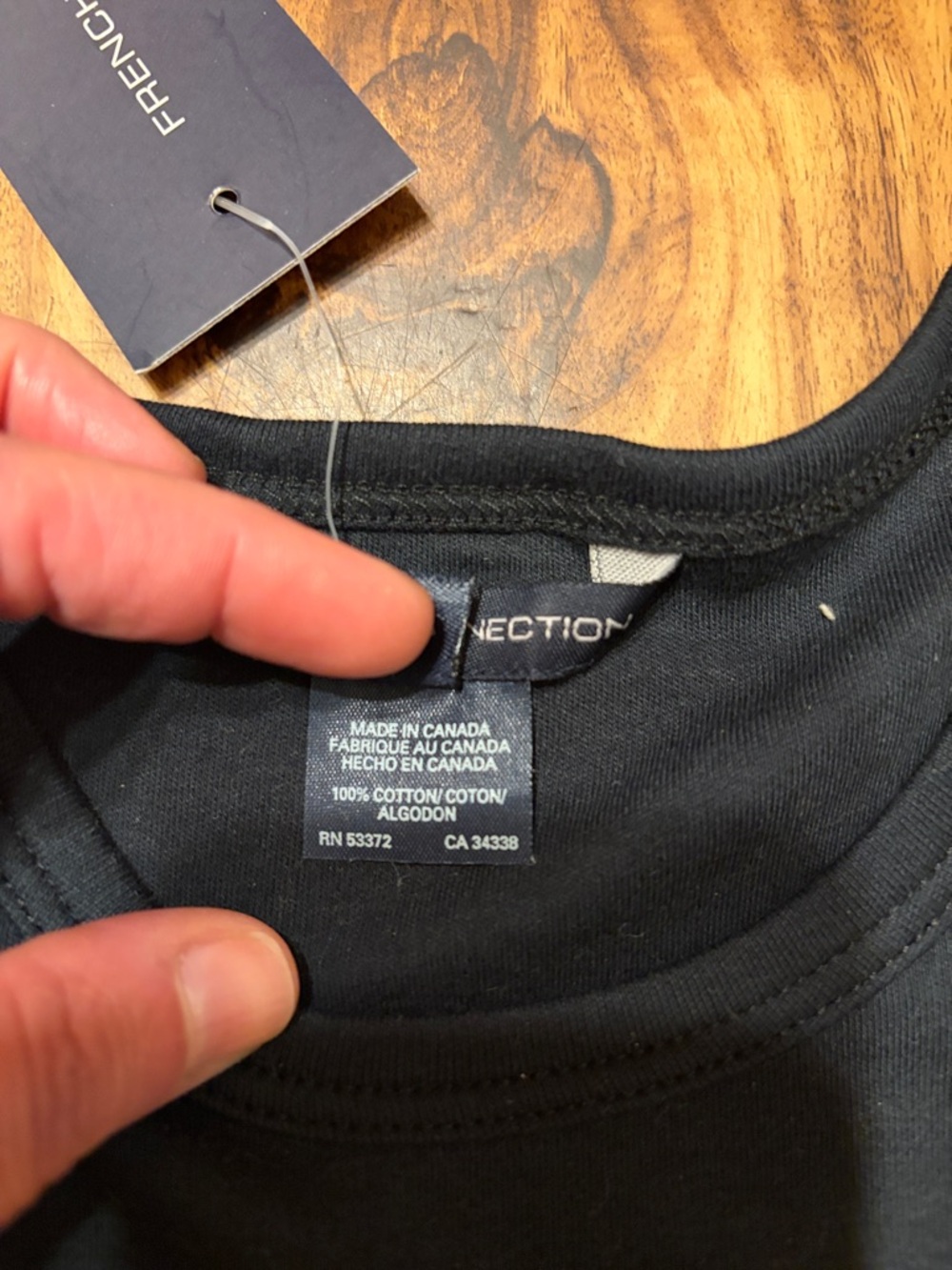 NWT French Connection Black Crewneck Logo Tee - Picture 5 of 8